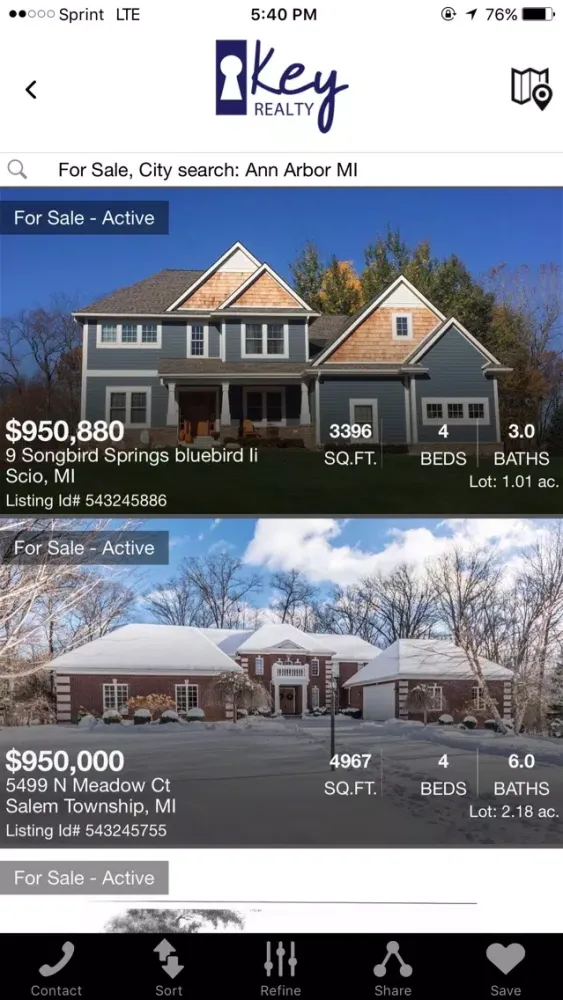 ภาพหน้าจอของ Key Realty Michigan