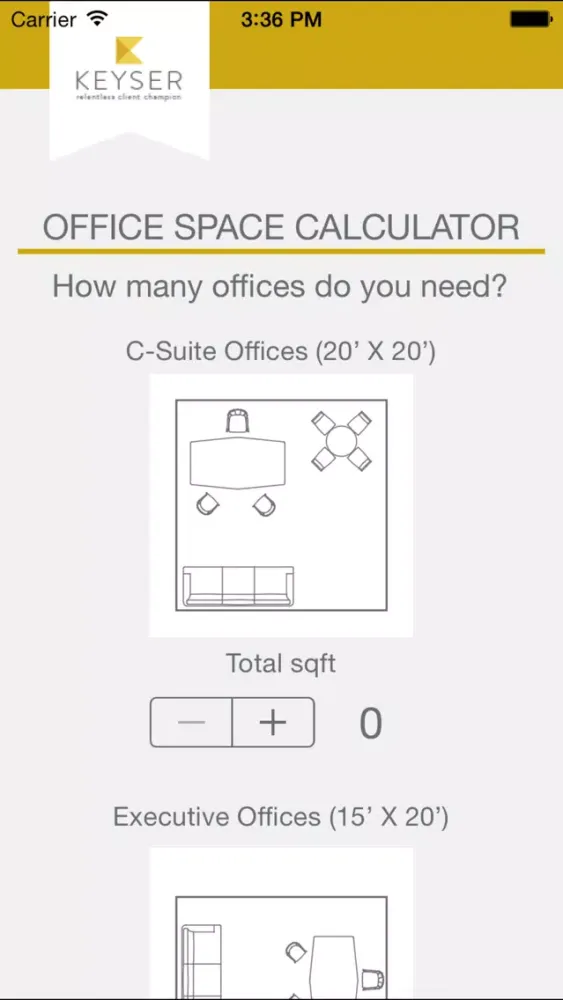 Capturas de pantalla de Keyser Office Space Calculator