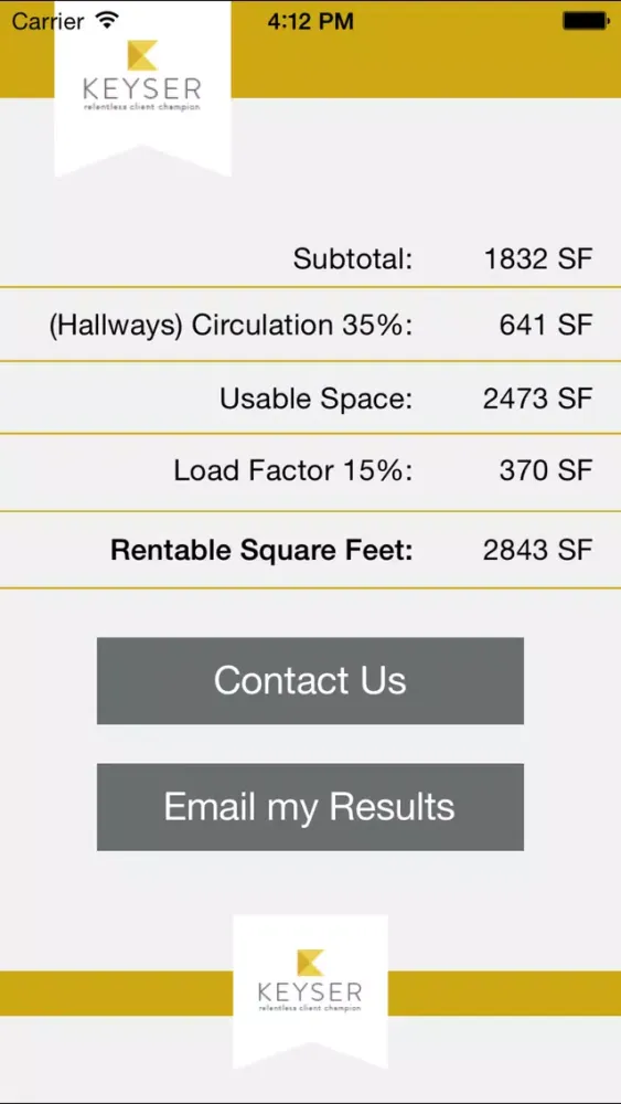 Capturas de pantalla de Keyser Office Space Calculator