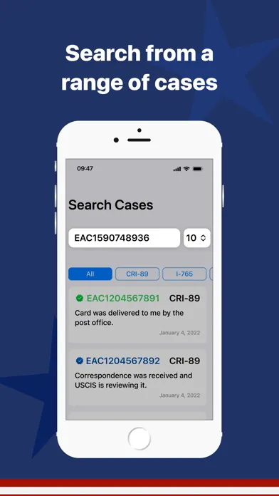 Capturas de pantalla de Case Tracker for USCIS Citizen