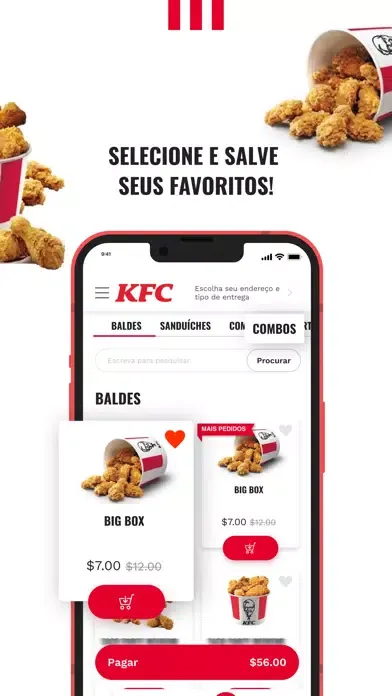 Zrzuty ekranu KFC Brasil