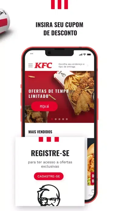 Zrzuty ekranu KFC Brasil