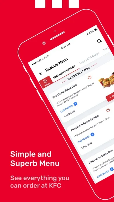 KFC Kuwait - Order food Online Screenshots