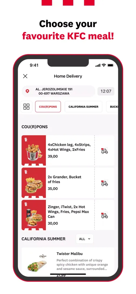 Ảnh chụp màn hình của KFC Poland