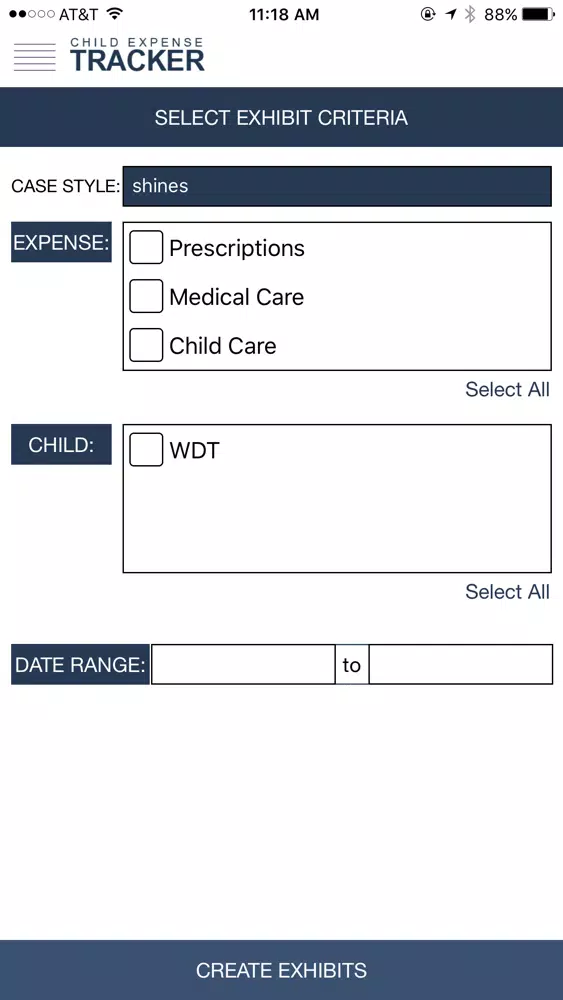Tangkapan layar Child Expense Tracker App