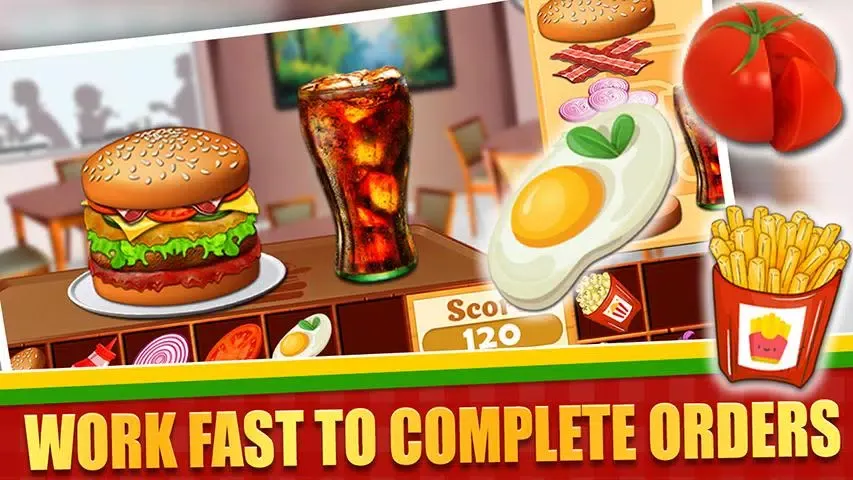 Tangkapan skrin Fast Food Cooking Game Offline