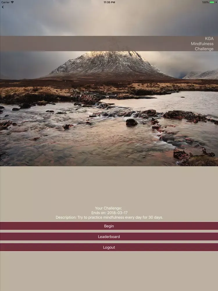 Capturas de pantalla de KGA's MyMindfulness Challenge iPad 