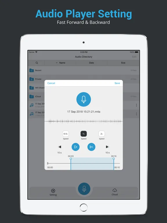 Audio Recorder HD & Voice Memo iPad  স্ক্রিনশট