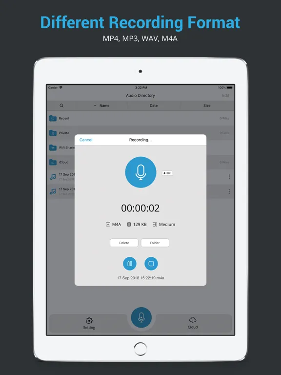 Audio Recorder HD & Voice Memo iPad  স্ক্রিনশট