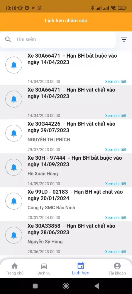 Screenshot di KGARA - Quản lý dịch vụ gara