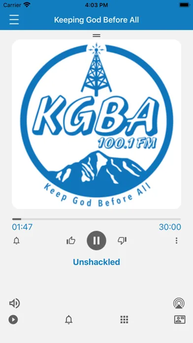 KGBA 100.1 FM Christian Radio Screenshots