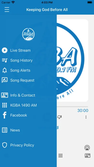 KGBA 100.1 FM Christian Radio Screenshots