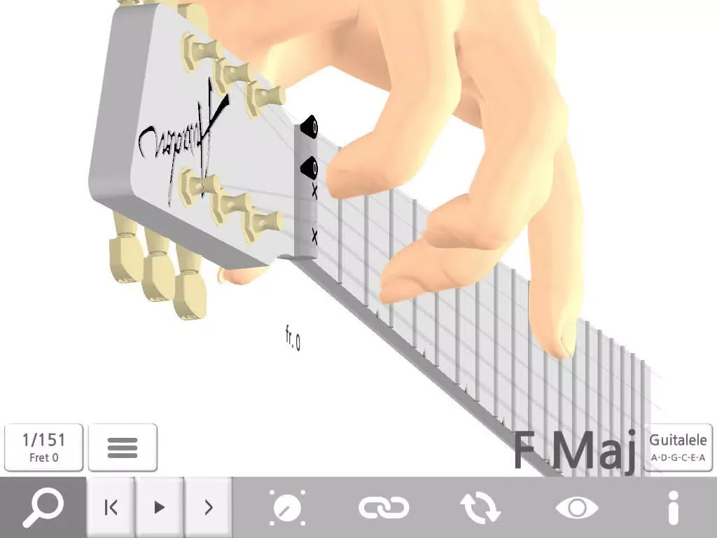 Awadon Chord 3D - Guitar, Ukulele and Guitalele 3D-Fingering Model iPad  스크린샷