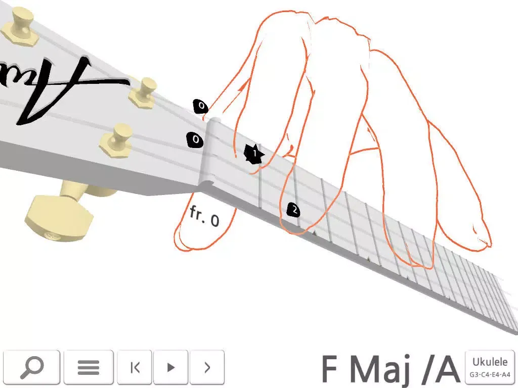 Awadon Chord 3D - Guitar, Ukulele and Guitalele 3D-Fingering Model iPad  스크린샷