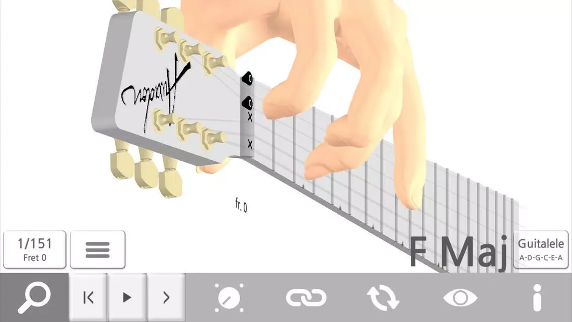 Awadon Chord 3D - Guitar, Ukulele and Guitalele 3D-Fingering Model 스크린샷