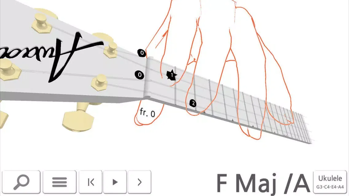 Awadon Chord 3D - Guitar, Ukulele and Guitalele 3D-Fingering Model 스크린샷