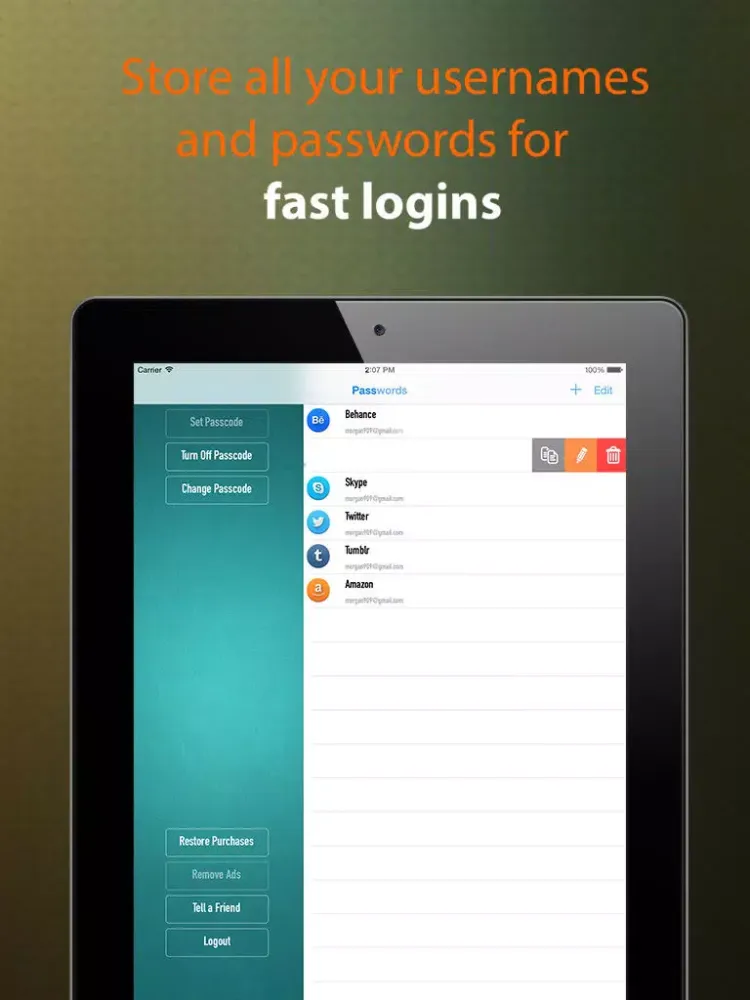 Best Fingerprint Password Manager With Secret Passcode - to Keep Secure Your Digital Vault iPad  স্ক্রিনশট