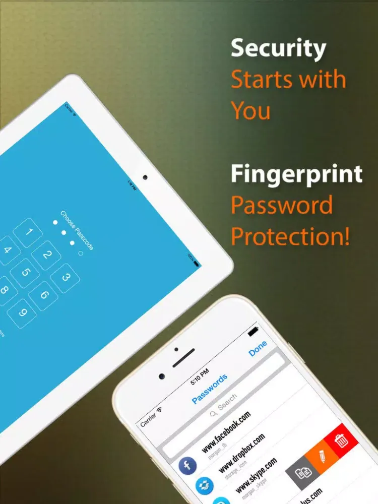 Best Fingerprint Password Manager With Secret Passcode - to Keep Secure Your Digital Vault iPad  স্ক্রিনশট
