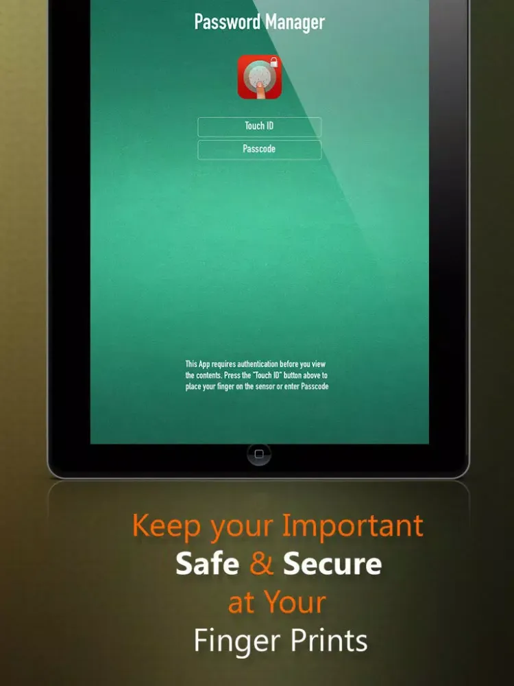 Best Fingerprint Password Manager With Secret Passcode - to Keep Secure Your Digital Vault iPad  স্ক্রিনশট