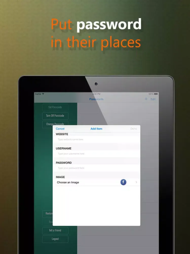 Best Fingerprint Password Manager With Secret Passcode - to Keep Secure Your Digital Vault iPad  স্ক্রিনশট