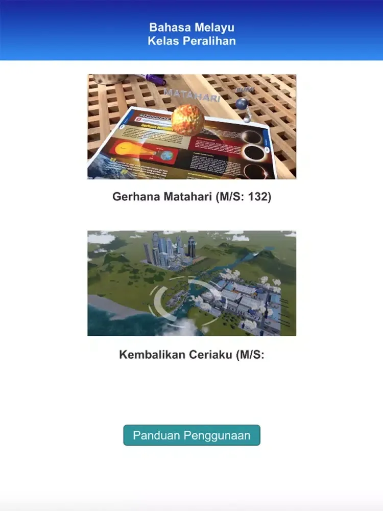 Tangkapan skrin AR DBP Bahasa Melayu (KP) iPad 