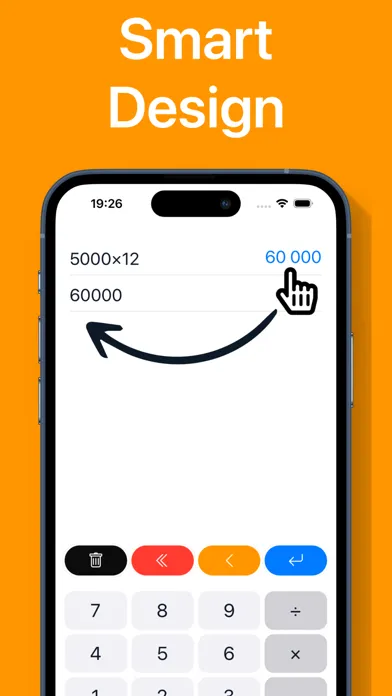 ภาพหน้าจอของ Calc: Multiline calculator