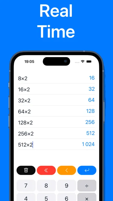 ภาพหน้าจอของ Calc: Multiline calculator