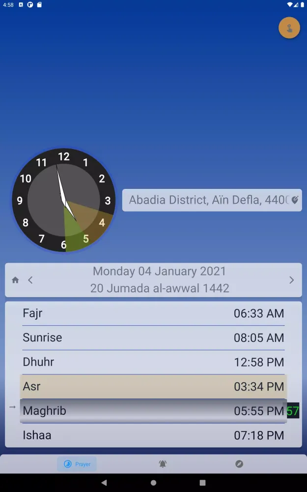 Qibla direction & prayer times Screenshots