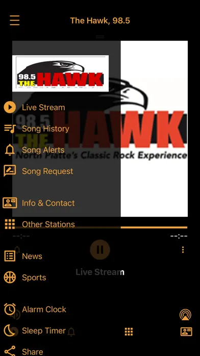 The Hawk, 98.5 FM KHAQ スクリーンショット