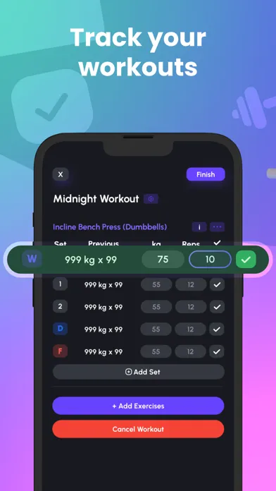 Gym Workout Tracker－RecordBook स्क्रीनशॉट