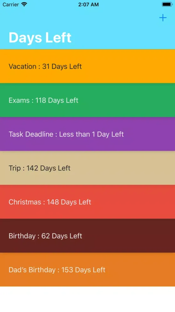 Ảnh chụp màn hình của Countdown - Count to a date
