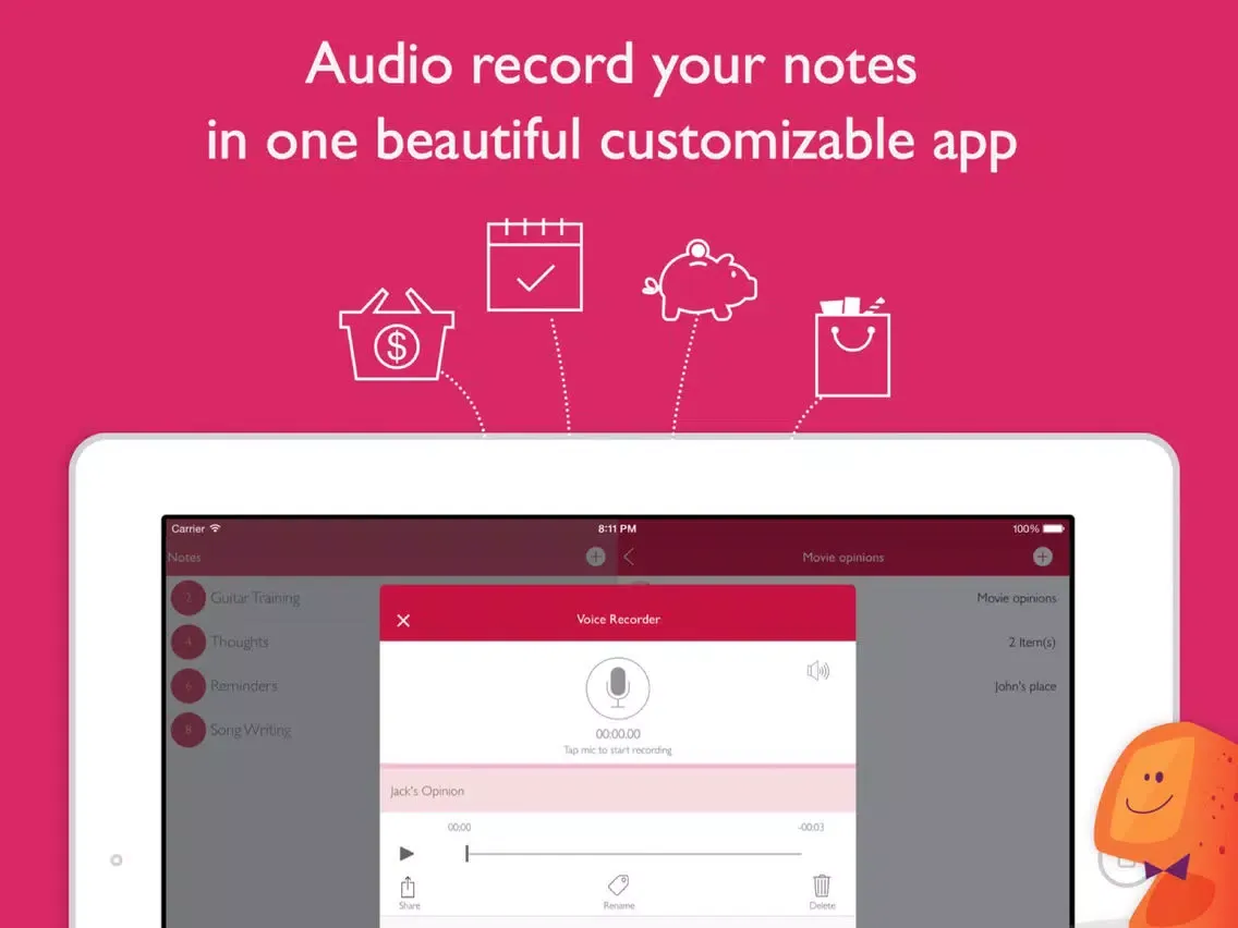 Capturas de tela do Audio Notes + By Tryvin iPad 