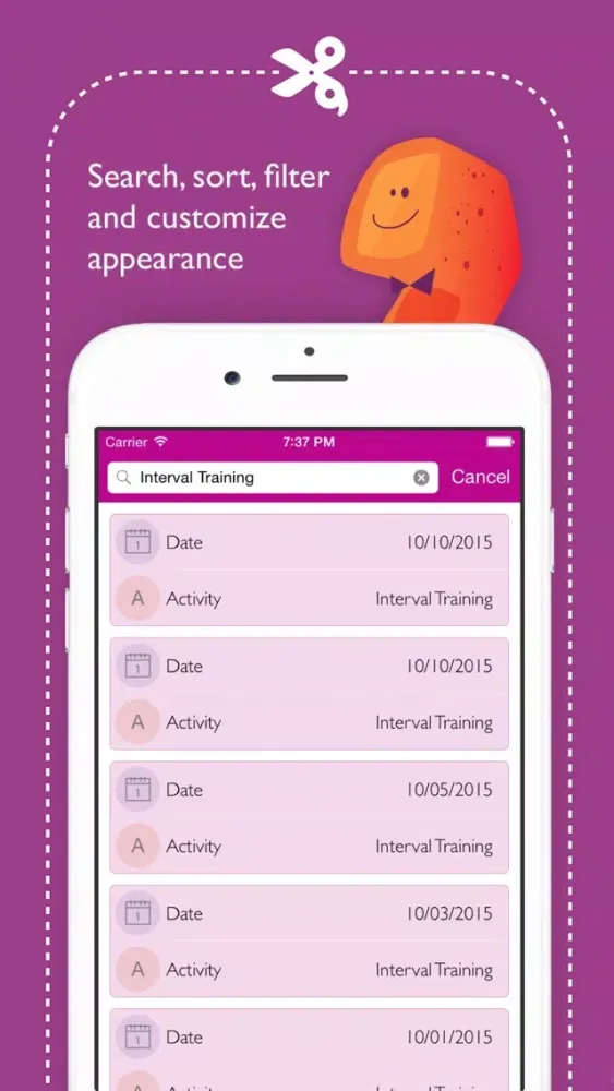 ภาพหน้าจอของ Exercise Log + By Tryvin