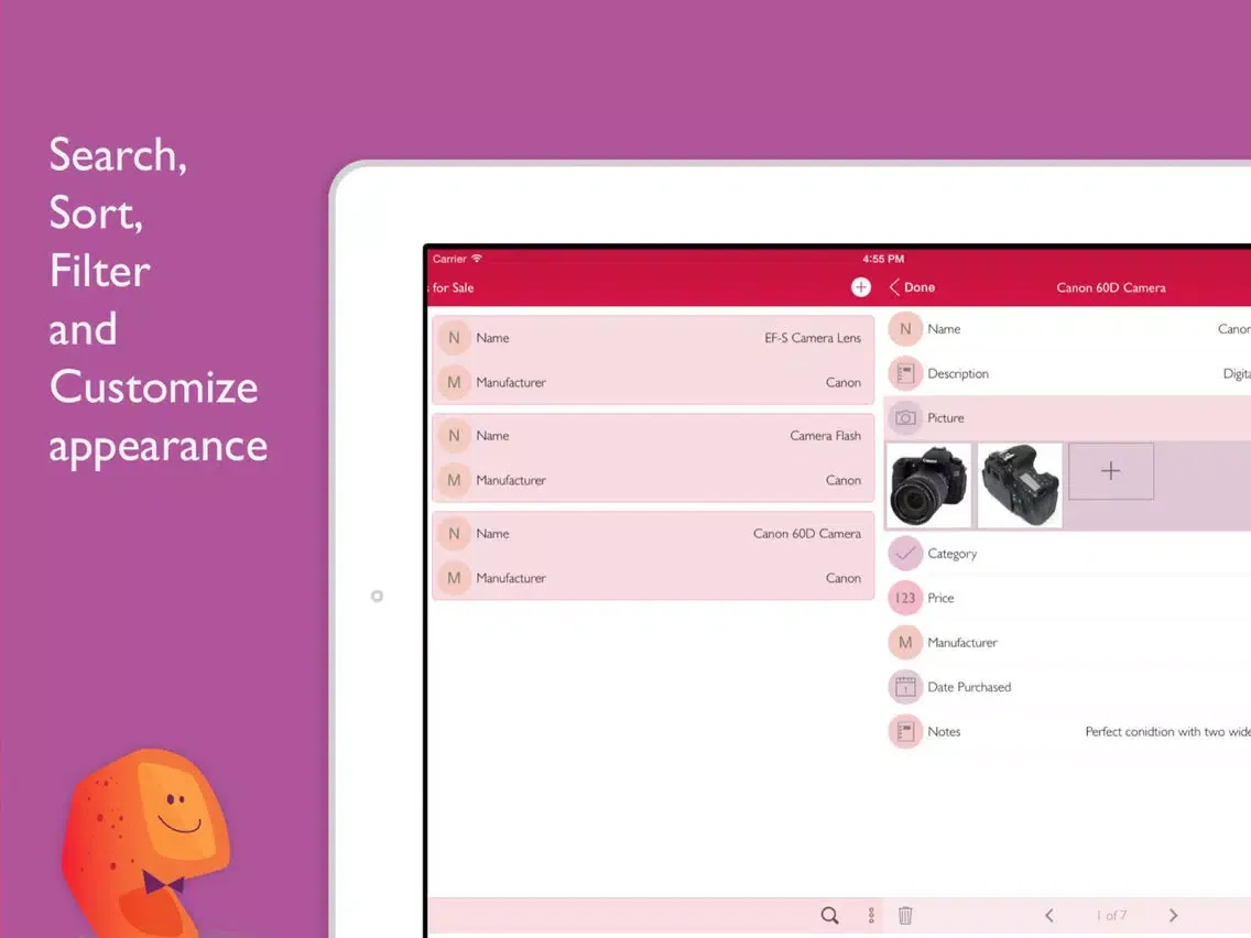 Ảnh chụp màn hình của Products For Sale Inventory + By Tryvin iPad 