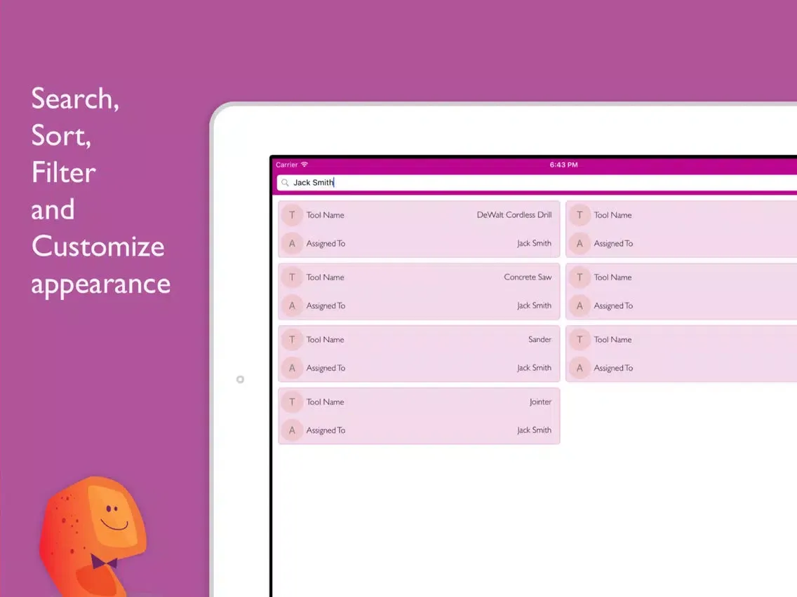 Tools Tracker+ by Tryvin iPad  Screenshots