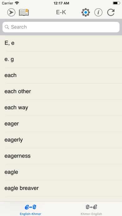 Capturas de tela do English-Khmer-English Dic