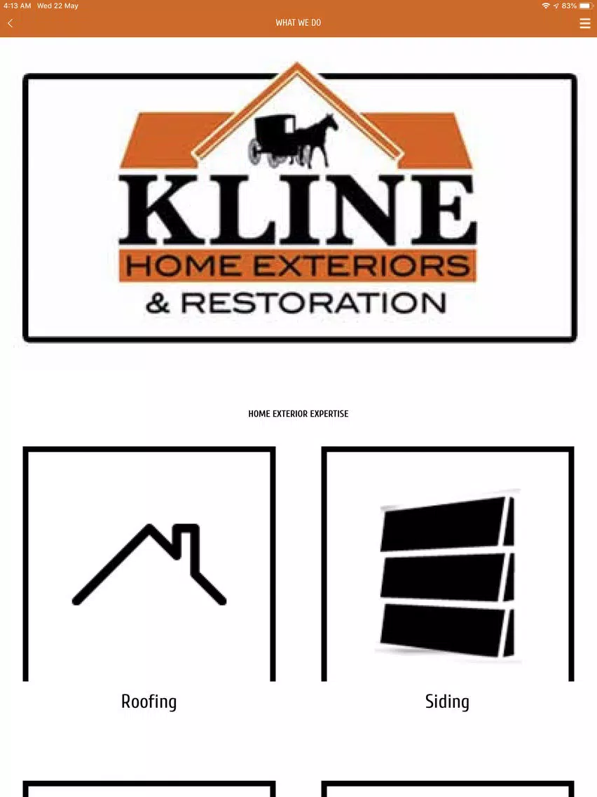 KLINE Home Exteriors LLC iPad 应用截图
