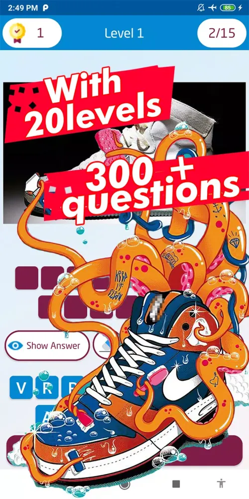 Zrzuty ekranu sneaker quiz