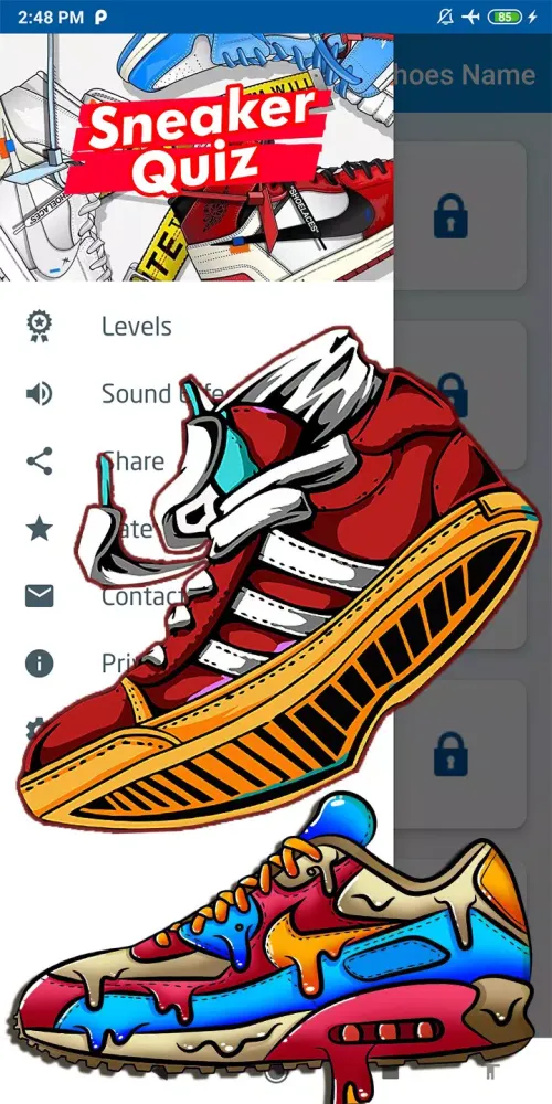 Zrzuty ekranu sneaker quiz