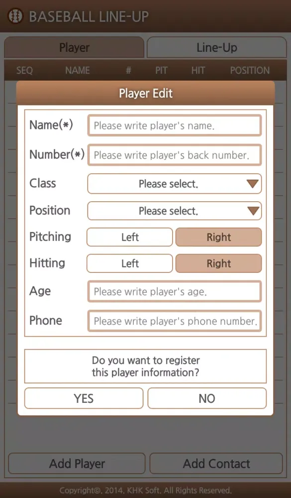 Baseball Line-Up (Manager)应用截图