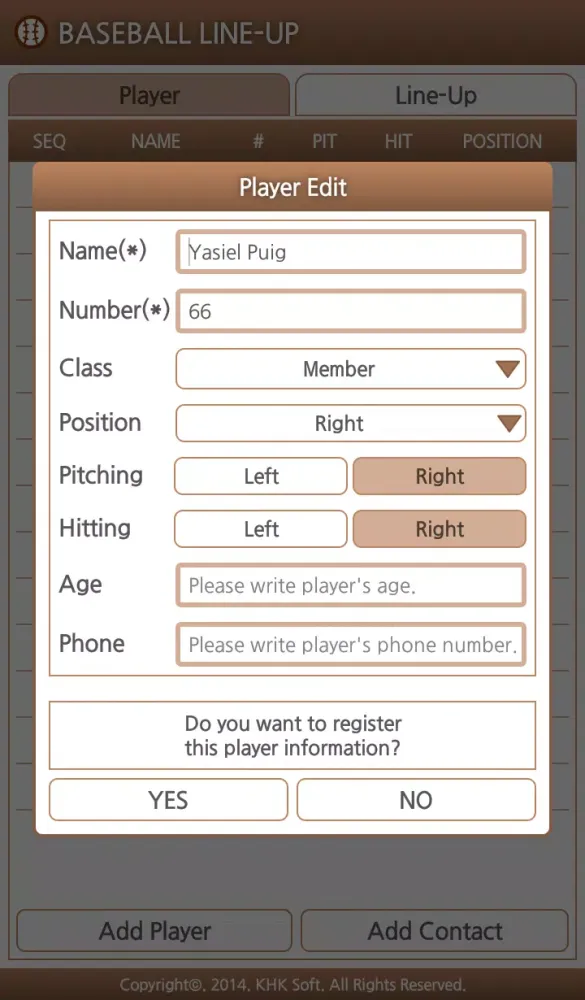 Baseball Line-Up (Manager)应用截图