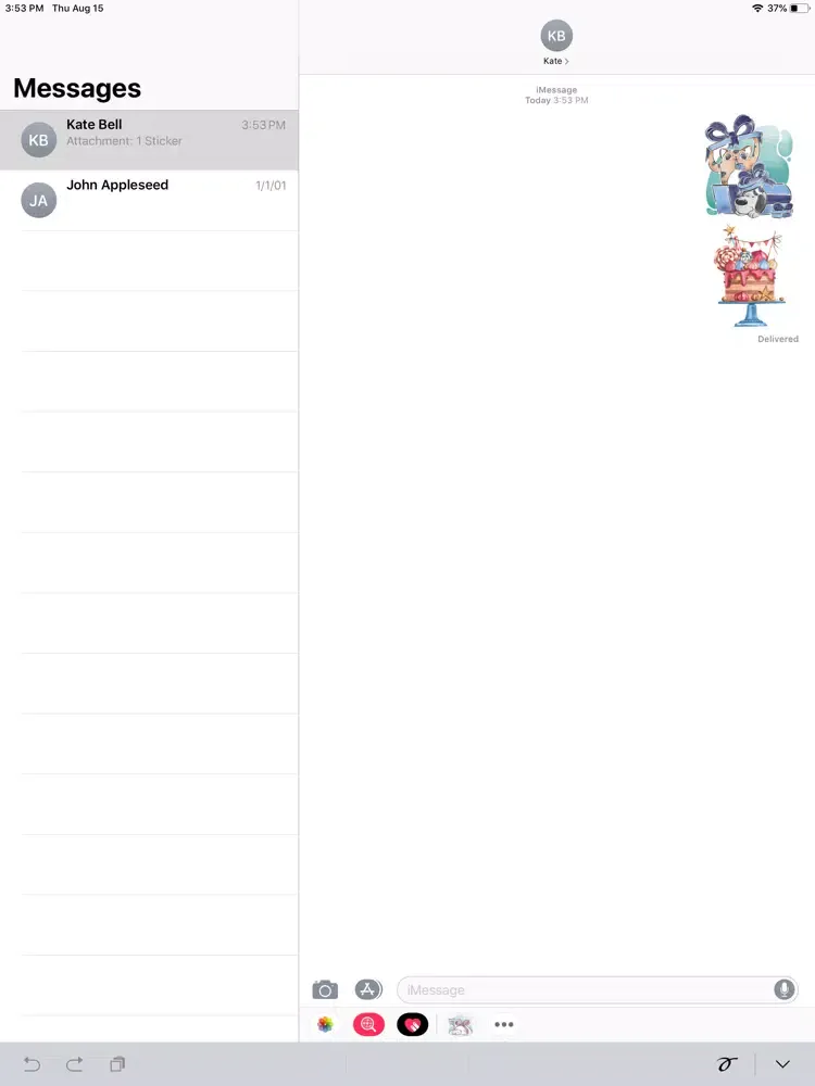 Zrzuty ekranu Birthday Carte Stickers iPad 