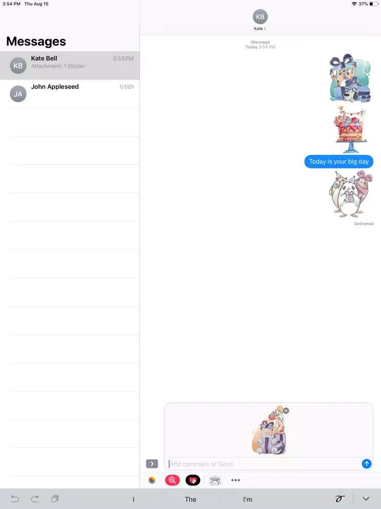 Zrzuty ekranu Birthday Carte Stickers iPad 