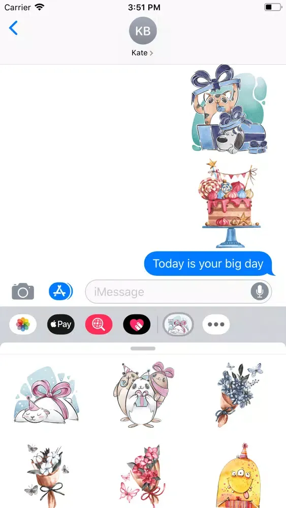 Zrzuty ekranu Birthday Carte Stickers