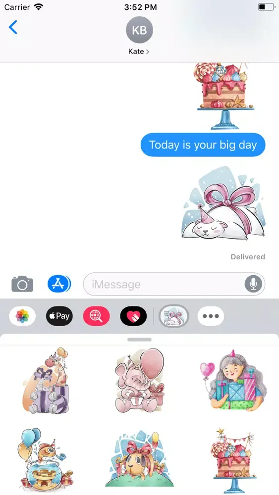 Zrzuty ekranu Birthday Carte Stickers