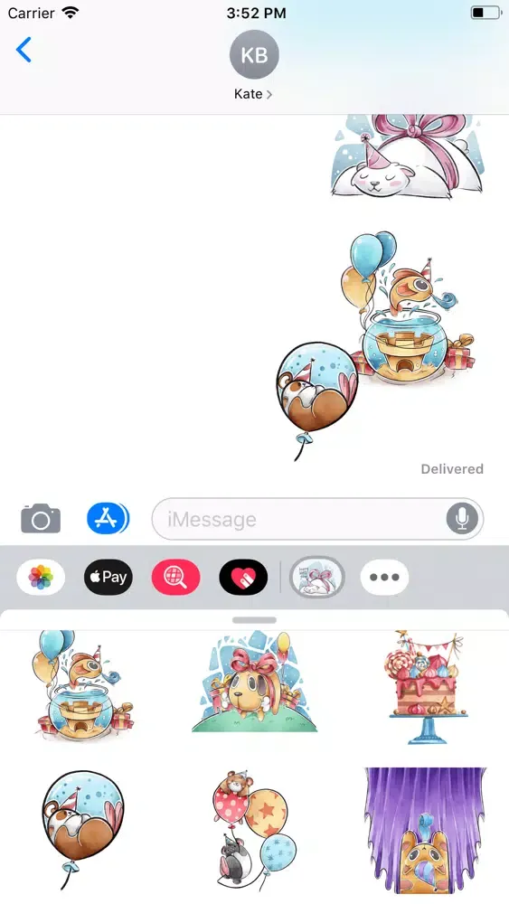 Zrzuty ekranu Birthday Carte Stickers