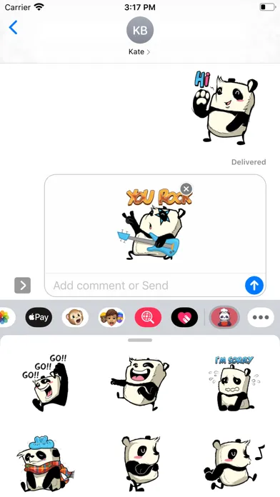 Black White Panda Stickers Screenshots