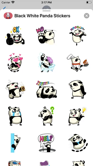 Black White Panda Stickers Screenshots