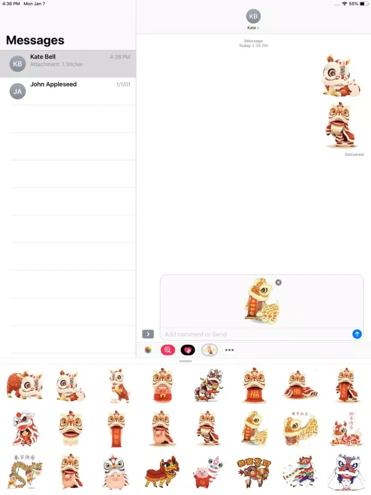 Ảnh chụp màn hình của China Lion Dance Stickers iPad 