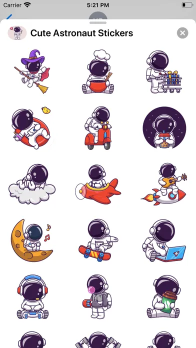 Capturas de pantalla de Cute Astronaut Stickers